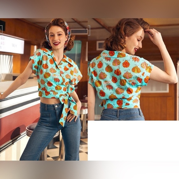 Modcloth x Marisol Muro Tops - NWT ModCloth x Marisol Muro Fabulous Fantasies Wrap Top Sz. 1X